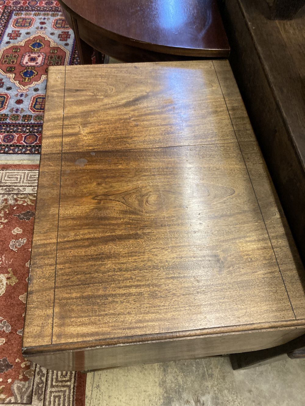 A Regency style mahogany sofa table, width 78cm depth 53cm height 72cm